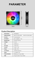SNOWMAN 120mm PWM alta velocidad ARGB direccionable RGB ventilador 4 pines potencia caja de plástico placa base sincronización Compatible enfriador de escritorio