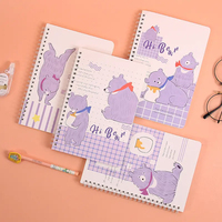 Cuaderno Espiral con Diseño de Dibujos Animados, para Estudiantes de Secundaria, A5, Estilo Femenino, Bloc de Notas Grueso, Diario con Líneas Horizontales para Primaria