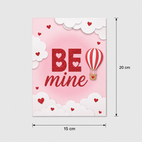 Carte de vœux 3D rose en forme de montgolfière, carte d'amour en papier, cadeau de la Saint-Valentin, design personnalisé