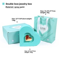 Boîte cadeau personnalisée à double porte, boîte à bijoux en plastique avec peinture tactile rose, fleur éternelle, collier, bague, boîte cadeau de proposition