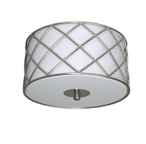 Round Shape 3-<b>Light</b> White Color Fabric Dump Shape Drum <b>Light</b> Ceiling Lamp with Brushed Nickel Metal for <b>Dining</b> Room Kitchen - Product Image 5