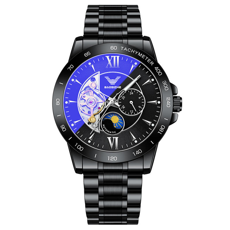 Aiguille argentée, lumière bleue, couleurs éblouissantes