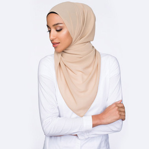 Hijab long en mousseline de soie traditionnel Lady Pearl 130 Color Bubble, design multifonctionnel color block, toutes saisons, usage quotidien - Product Image 1