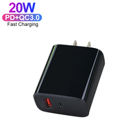 Chargeur d'alimentation rapide USB Type C 20W de haute qualité CE Rohs FCC CUL PSE pour tous les téléphones mobiles, double USB C 18W, chargeur portable