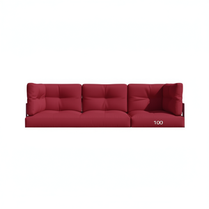 Ensemble de 3 coussins d'extérieur rouges, 100 % polyester, résistants à l'eau, matelassés, rectangulaires, pour meubles de patio, utilisables toute l'année - Product Image 1