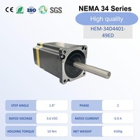 Motor paso a paso Nema 34, 1.8 grados, 2 fases, 10 N.m, 1416 oz.in, 3.6 V, 6 A, 86 mm, 4.5 kg, eje de 15x90 mm para router CNC, fresado industrial pesado