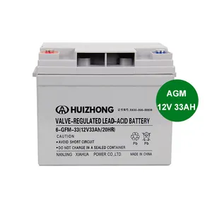 3 שנות אחריות 12v 33ah AGM סוללת מחזור עמוק סוללת אורך חיים ארוך עבור UPS