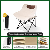Chaise de camping pliante d'extérieur portable ultra-légère, siège de plage grand format en forme de lune, mobilier d'extérieur en gros