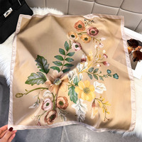 Foulard carré professionnel vintage printemps-été pour femme, motif cachemire imprimé, en polyester, style soie