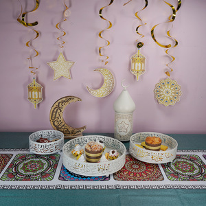 Bandejas Musulmanas al por Mayor para Ramadán, Bandeja <span class=keywords><strong>Eid</strong></span> <span class=keywords><strong>Mubarak</strong></span>, Plato <span class=keywords><strong>EID</strong></span> Al-Adha, Soporte para Dulces y Pasteles con Diseño de Luna y Estrellas - Product Image 2