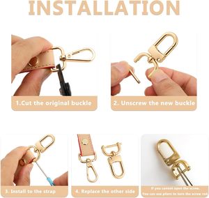 MELORDY - Juego de Ganchos Giratorios Desmontables con Anillas en D y Grilletes Atornillables para Reemplazo de Correas de Bolso DIY, Dorado, en Pulgadas - Product Image 6