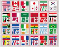 Nouveau 2026 Autocollant de tatouage pour le visage drapeau national transfrontalier, écologique, pour événements sportifs et de football, modèle patriotique GH