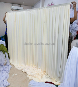 Tenda di Sfondo in Seta Verde per Palcoscenico di Matrimoni e <span class=keywords><strong>Feste</strong></span> di Compleanno - Product Image 2