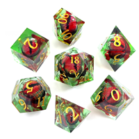 Ensemble de dés polyédriques à angle droit en résine gravée de luxe pour D&D (Dungeons & Dragons), 1 pièce, pour adultes
