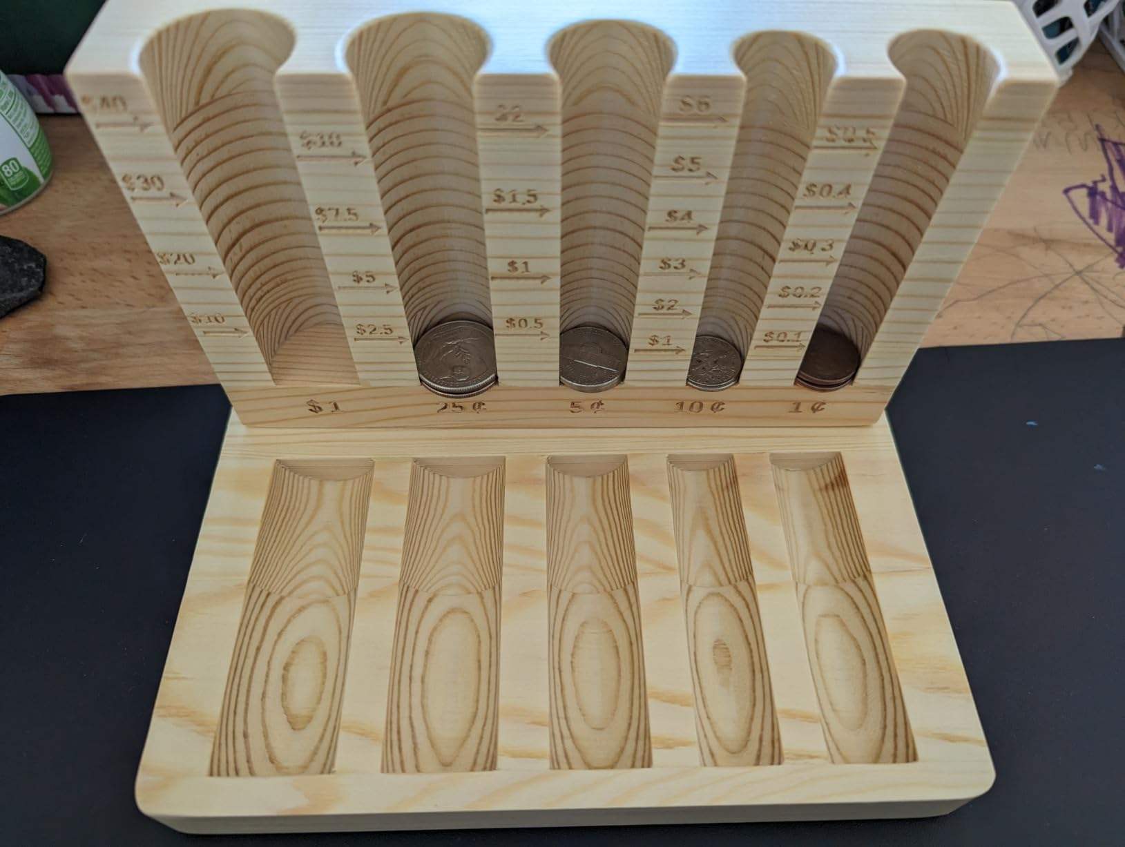 木制硬币分拣机和柜台大容量存储多达460枚硬币独特的存钱罐，带5个隔间| Alibaba.com