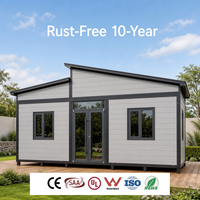 Villa clé en main en acier robuste, sans rouille, ignifuge A1, avec plancher résistant au feu, conteneur préfabriqué extensible de 20 pieds ou 30 pieds, 2, 3, 4 ou 5 chambres