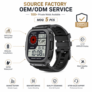 Montre connectée de sport GPS DM66, écran AMOLED, cartes hors ligne, étanche 5ATM, GPS multi-satellites, appels Bluetooth, fitness, randonnée, course à pied - Product Image 1