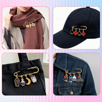 Broche fantaisie en émail motif épinglette, accessoire de charme personnalisé gothique, doux et aventureux pour streetwear et sac à dos