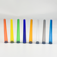 Tube conique en plastique transparent de haute qualité 16*112mm pour cigares, avec capuchon noir - Fabriqué en Chine - 1000 pièces par boîte