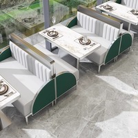 Ensemble de chaises et tables en marbre pour café, restaurant, et banquette de salon pour projet de mobilier hôtelier et de restauration en Chine