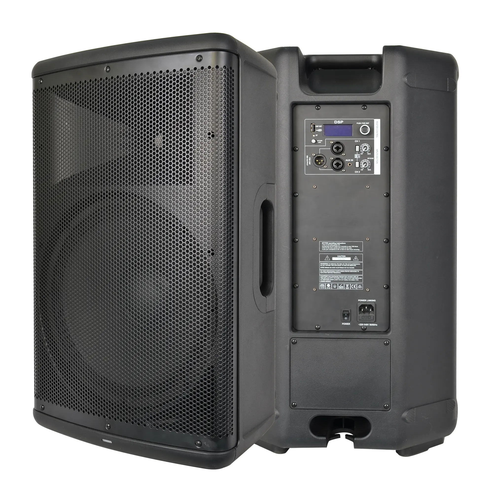 Accuracy Pro Audio CBR15D3 400W sound box DSP screen home dj class D amplifier 15 inch Plastic powered Active Speaker box 15"