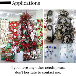 Лидер продаж, рождественские украшения, красный и золотой блестящий искусственный цветок пуансеттии для рождественской елки, Красный Блестящий пуансеттия - Product Image 4