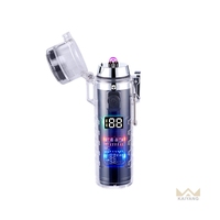 Nouveau briquet électronique rechargeable à double arc, étanche pour l'extérieur, multifonctionnel avec lampe torche et boussole, allume-cigare USB