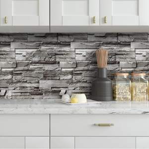 Udk PVC 45cm imperméable brique grise adhésif 3D papier peint adhésif pour la décoration murale <span class=keywords><strong>a</strong></span> la maison - Product Image 2