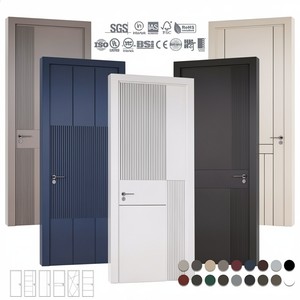 Puertas de Dormitorio Europeas de Alto Estándar, Diseños Modernos de Puertas Individuales de Madera, Puerta de Madera Semisólida - Product Image 2