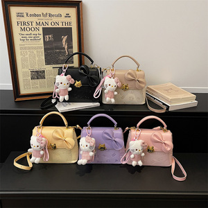 Niedliche Damen-Umhängetasche aus PU-Leder mit Schleife, Schultertasche, <span class=keywords><strong>Kawaii</strong></span> Mini-Tragetasche - Product Image 4