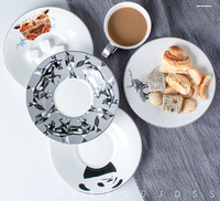 Ensemble tasse et soucoupe en céramique et porcelaine de luxe moderne, créatif, réfractaire, doré, compatible lave-vaisselle, sans plomb, pour café et thé