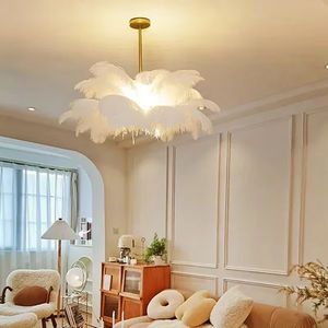 Ragazza nordica di struzzo in piuma di arte salotto <span class=keywords><strong>lampadario</strong></span> camera da letto lampada a sospensione per interni <span class=keywords><strong>lampadario</strong></span> decorazione per la casa lampade a soffitto - Product Image 5