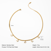 Ensemble de bijoux YF5094 CLASSIC, plaqué or 18 carats, acier inoxydable, pendentif feuille, papillon, cœur, étoile, collier clavicule, bracelet