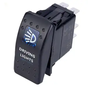 Botón de interruptor de coche 1 x interruptor de coche barco camión luz interruptor basculante 5 pines impermeable 12/24 V Tipo de barra azul basculante