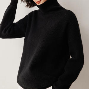 2025 הסוודר קשמיר נשים באיכות גבוהה סוודרים צבע מוצק הצוואר הצב חם מזדמן קשמיר - Product Image 3