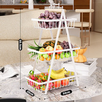 Panier de rangement pour fruits et légumes en métal 2/3 couches pour la cuisine Panier de rangement pour snacks de camping en fer Organisateur de fruits d'art pour la cuisine