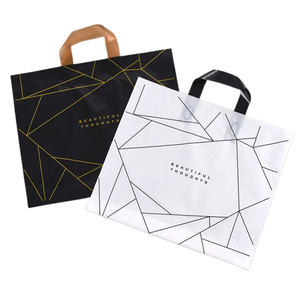 Fabricant en gros LUOYI SD-524 biodégradable personnalisé imprimé solide PE manipulé sacs à provisions pour cadeau 100 pièces quantité minimale de commande - Product Image 2