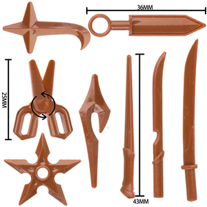 Koruit - <span class=keywords><strong>Armas</strong></span> de <span class=keywords><strong>Ninja</strong></span> de la Época Medieval, Tijeras y Dardos para Bloques de Construcción MOC de 4 cm, Juguetes de Ladrillos - Product Image 4