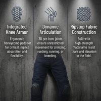 Pantalon cargo robuste sur mesure pour homme, grande taille, taille mi-haute, multi-poches, avec genouillères brodées, tricoté, décontracté