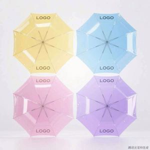 <b>Automatic</b> Clear <b>Umbrella</b> for Sun & Rain Dual Use Long Handle Transparent <b>Umbrella</b> With Custom Logo Promotional Gifts & Events - Product Image 4