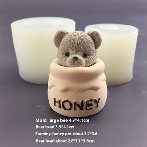 3D Silicone Resin Teddy Bear Candle Mold Handmadeor Cute Bear Aroma Candle Jar Mold for Aromatherapy Candle Making - Product Image 3