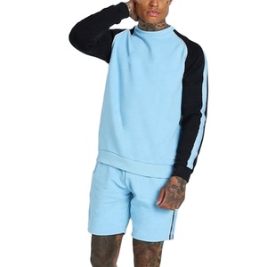 Raglan เสื้อวอร์มแขนสั้นสำหรับผู้ชาย,ชุดสองชิ้นกางเกงขาสั้นพร้อมเสื้อคู่สำหรับฤดูร้อน - Product Image 1