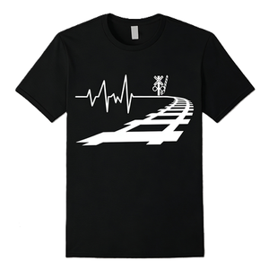 Camiseta con gráfico de latido de corazón de tren, regalo para amantes de las vías férreas y locomotoras, camiseta de algodón de manga corta oversize, estilo streetwear, top informal - Product Image 3