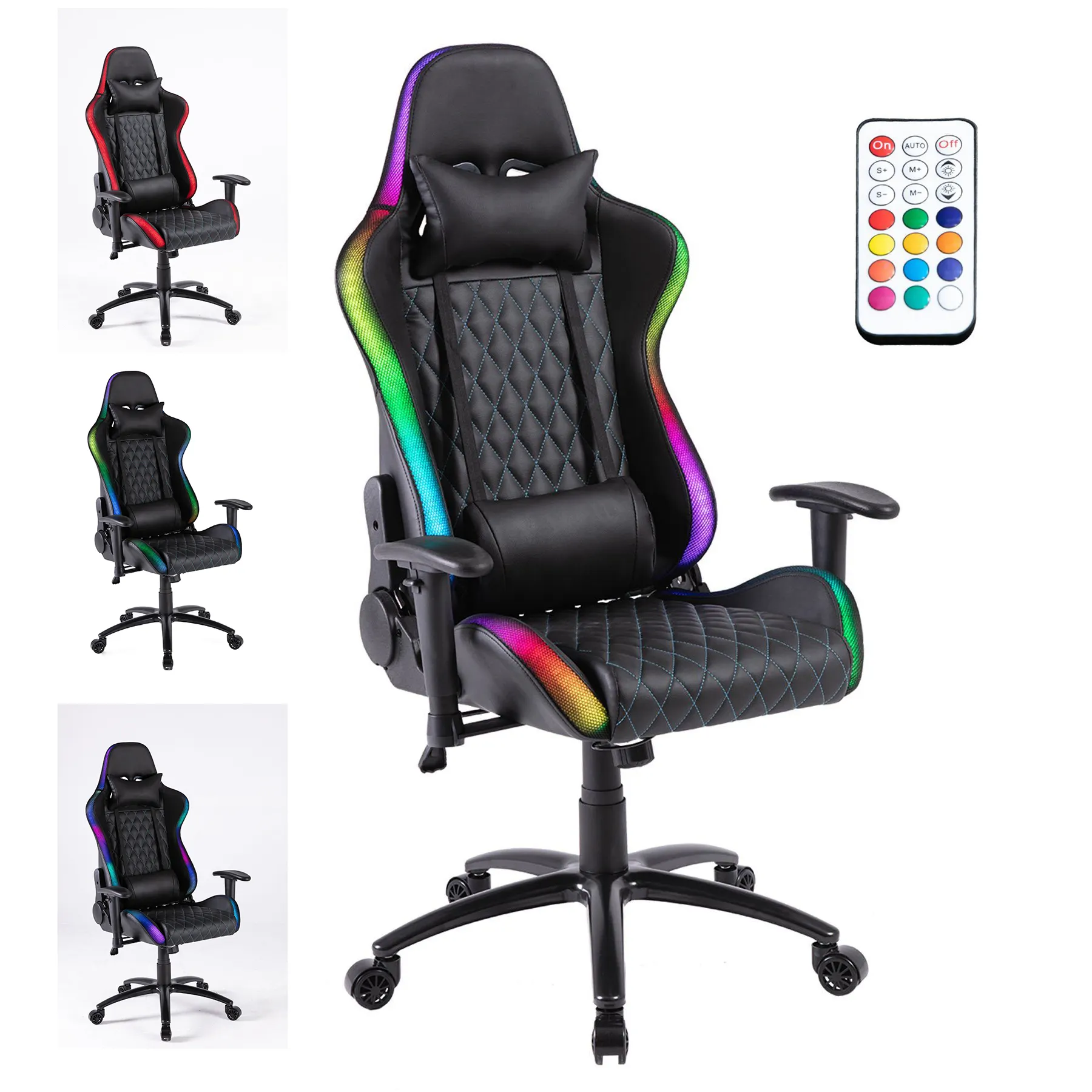 Recliner led rgb executive bluetooth speaker sillas free mens velvet video red office gamer gaming chair for computer pc game