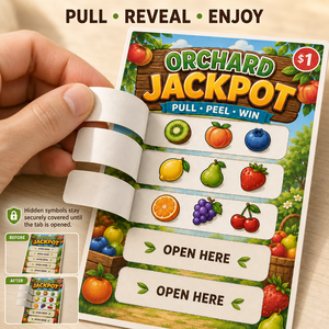 Factory Custom Digital Printing Five Windows Instant Prize Tear Off Card Fruit Theme Patterns Pull Tab Tickets - Product Image 2