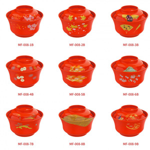 ชามเมลามีนลายดาบคู่ สีแดงดำ ชุดภาชนะสำหรับครัวเรือน ขนาด 120 มล. 200 มล. 300 มล. 500 มล. 700 มล. 1000 มล. - Product Image 5