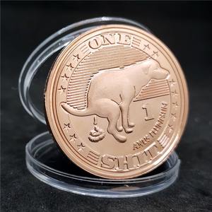 Monedas conmemorativas de aleación de latón con caca de perro impresa UV personalizada pulida y fundida con tema cruzado, artesanías de Metal - Product Image 4