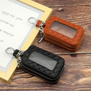 Étui de clé de voiture antivol personnalisé avec logo, étanche, double fermeture éclair, nouveau motif tissé, housse de clé télécommande multifonctionnelle - Product Image 4