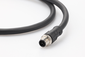 M12 S T <strong>K</strong> <strong>L</strong> <strong>M</strong> High Power 2+PE 3+PE Large Voltage Molded Right Angle Elbow Circular PVC PUR Male Plug IP68 Connector - Product Image 3