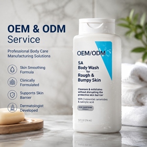 Gel Douche Exfoliant à l'Acide Salicylique OEM/ODM, Nettoyant pour Peaux Rugueuses et Bosselées, Formule Lissante 10oz avec Céramides - Product Image 1